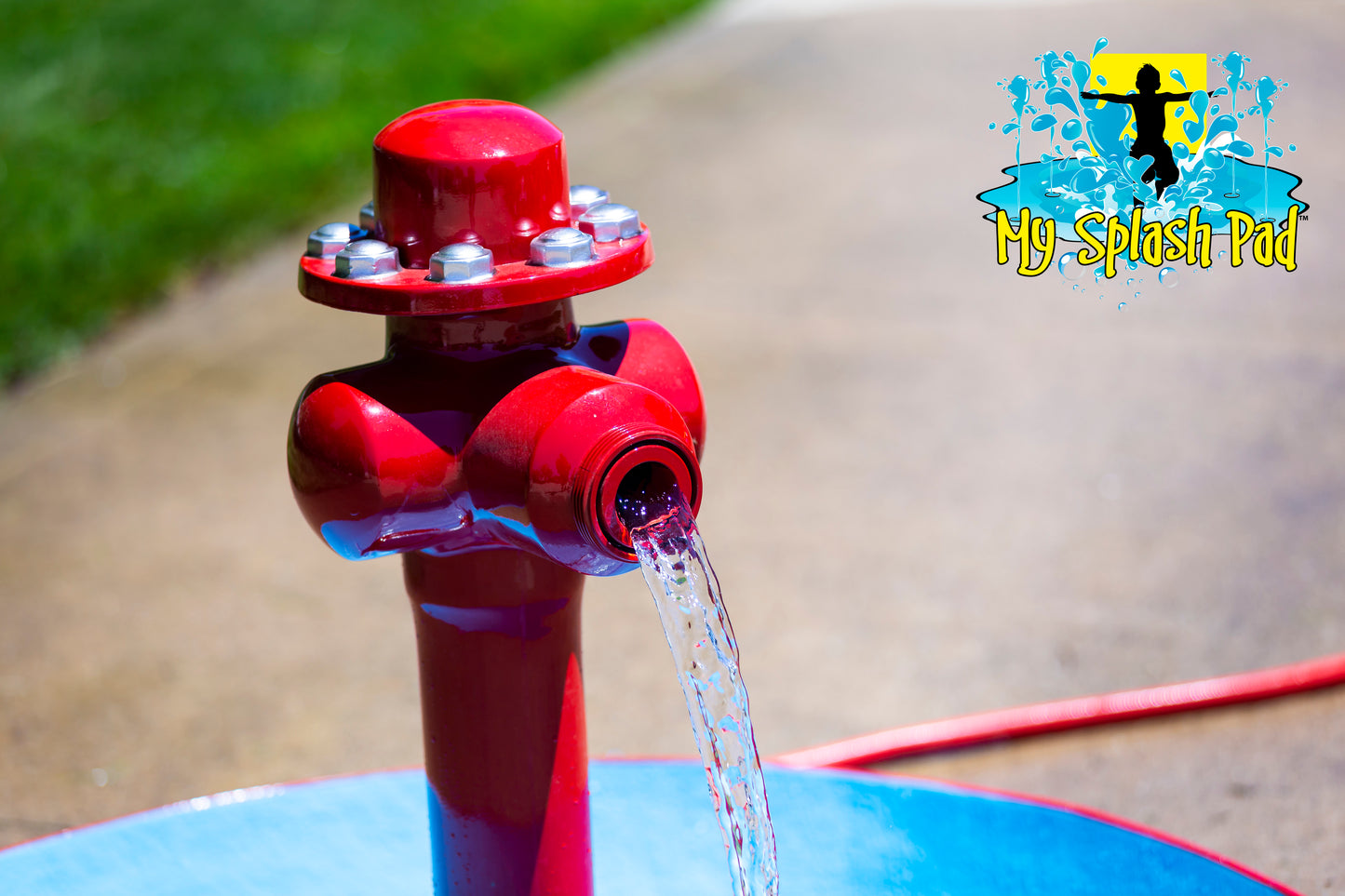 Dog Bowl With Hydrant Water Play Features by My portable splash pad.