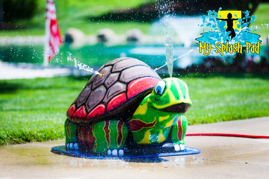 Large Turtle Fun Spray – colorful splash pad turtle spraying water from its shell and head.