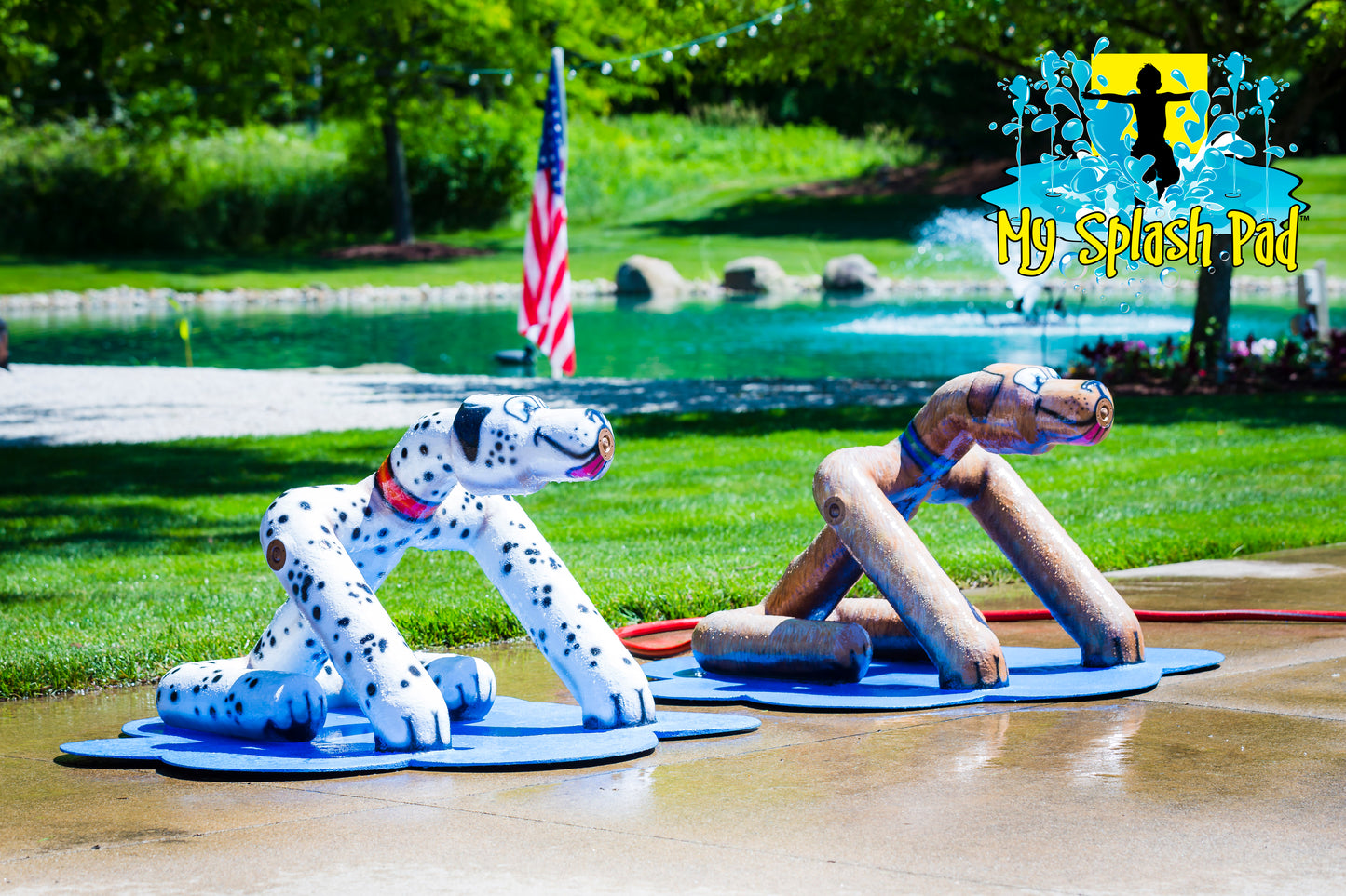 Sitting Dog Mobile Water Play Features